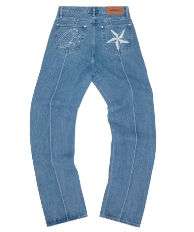 Corteiz C-Star Denim Jeans in Blue