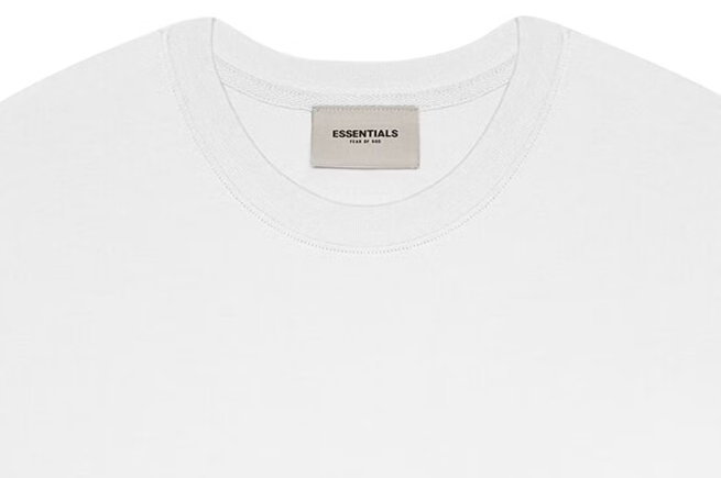 Fear of God Essentials Square Silhouette T-Shirt with 3D Silicone Logo in White